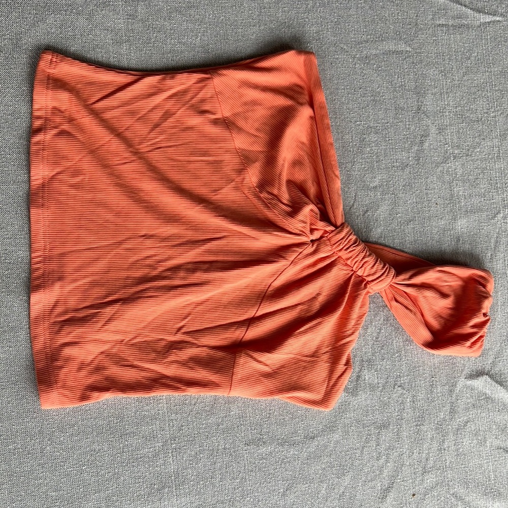 One shoulder shirt.  Medium size.  Coral color